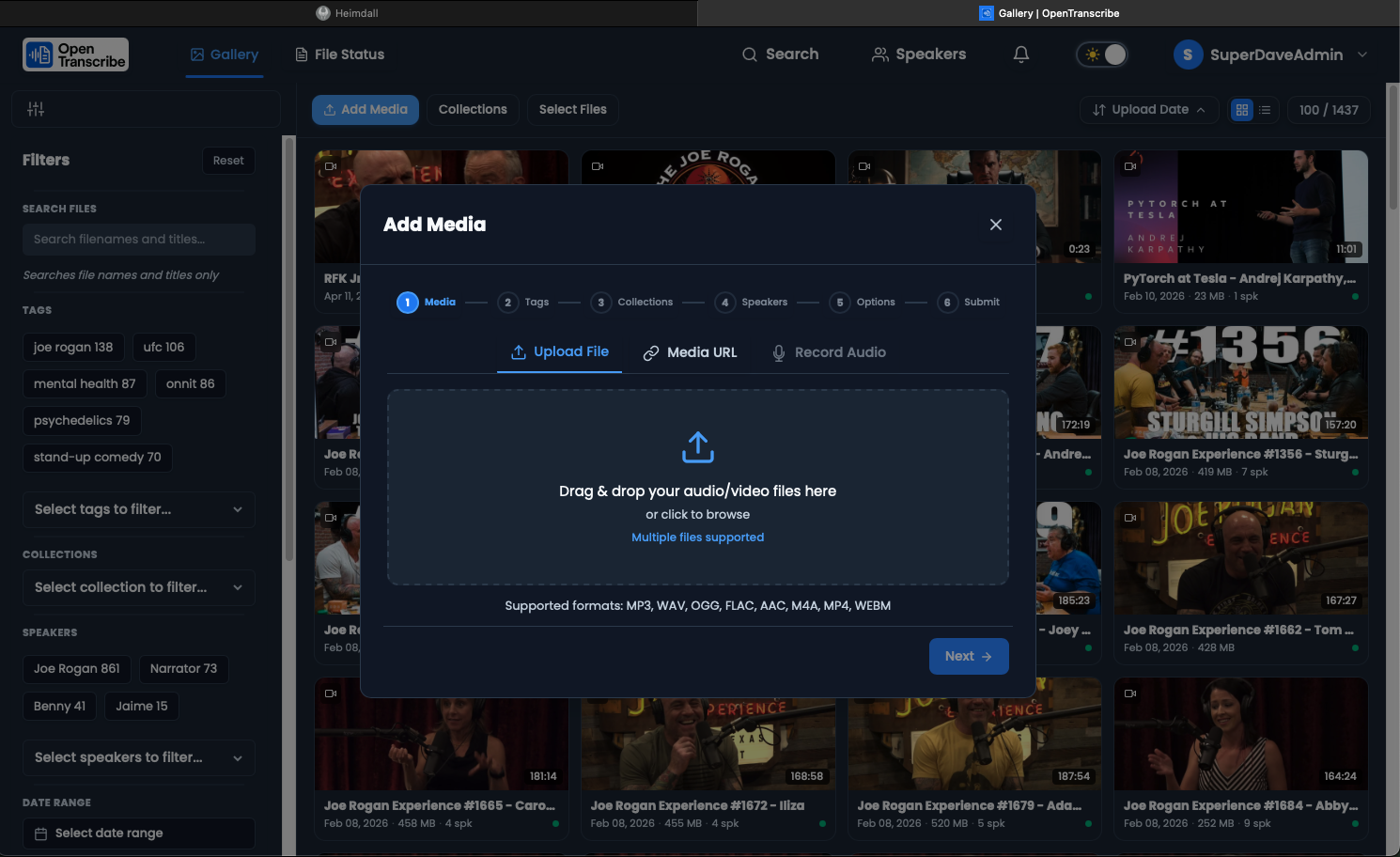 Drag and drop upload zone