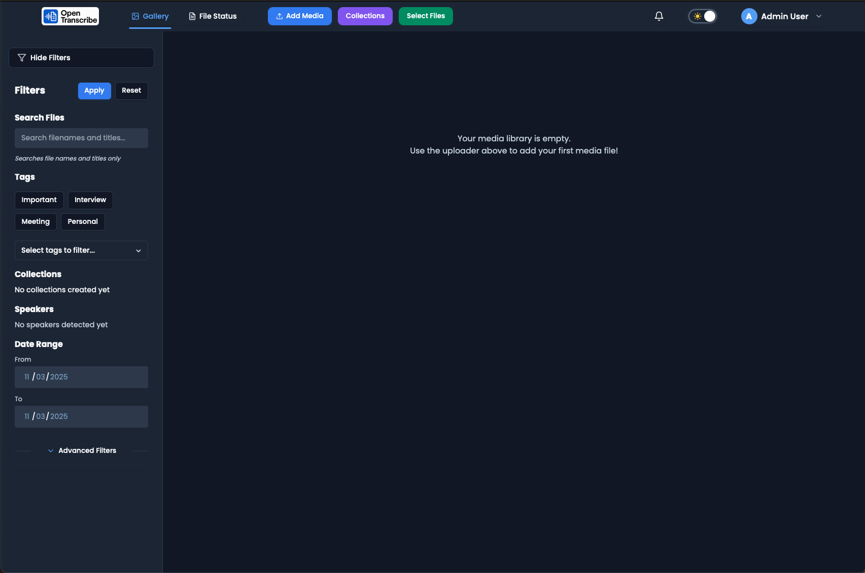 Transcript workspace